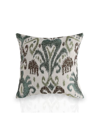 Buy Jacquard Ethnic Cushion Cover -Green, Polyester, 43 X 43 Cms, 1-Piece in UAE