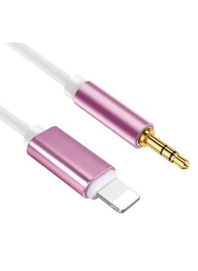 اشتري Adapter Cable Lightning To 3.5AUX Audio - White / Pink في مصر