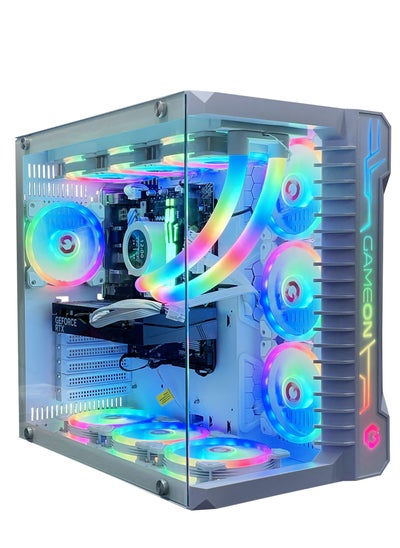 اشتري Gaming Pc with Intel Core i5-12400F Processor, H610M-E D4 Motherboard, DDR4 16GB RAM RGB, 1TB M.2 SSD, NVIDIA GeForce RTX 4060ti 8GB 360 Water Cooler, 7 Fan Case White with Windows 11 Pro في السعودية