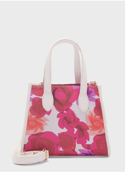 اشتري Oversized Floral Print Satchel Bag في الامارات