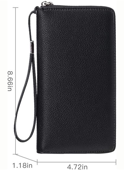 Buy Credit Card, Rfid Blocking, Card Holder, Credit Card Holder, Clutch Wallet, Double Zipper, Leather Wallet,Large Capacity Handbag Pu Bank Card Storage Bag in Saudi Arabia