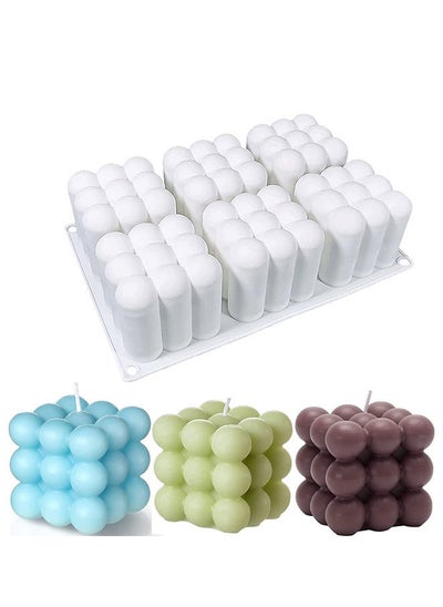 اشتري 6-Cavity 3D Cube Silicone Candle Molds في الامارات