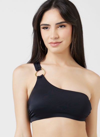 Buy One Shoulder Lace Detail Swim Top in UAE