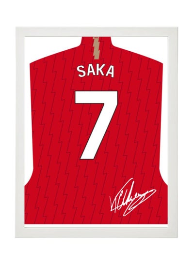 Buy Bukayo Saka Arsenal Autographed Jersey Poster with Frame 30x40cm in UAE