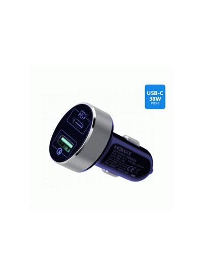 Buy MOMAX UC10 Dual-port USB With USB-C PD Fast Car Charger  Blue in Egypt