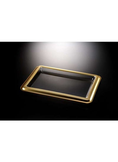 Buy Acrylic Tray with Golden border 500x360x40x3 mm in UAE