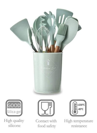 Buy 12 pcs Non-Stick Silicone Cooking Kitchen Utensils with Holder in UAE