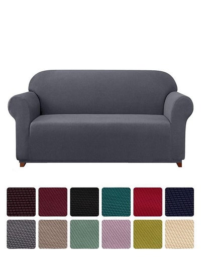 اشتري Two Seater Exquisitely Full Coverage Sofa Cover Dark Grey 145-185cm في الامارات