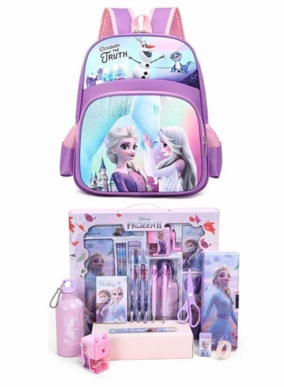 Buy School season Disney children's backpack stationery set 14 pieces in Saudi Arabia