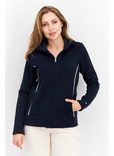 Buy Women Comfort Fit Full Sleeve Training Sweatshirt, Navy in Saudi Arabia