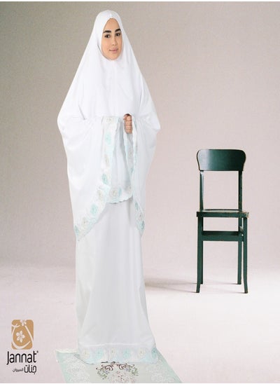 Buy Two Pieces Prayer Dress Triton Fabric With Light Blue Silk Thread in Saudi Arabia