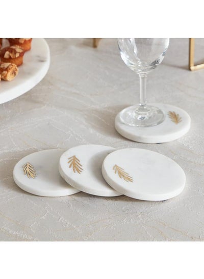 Buy 4 Piece Marble Coaster Set 10 Cm in Saudi Arabia