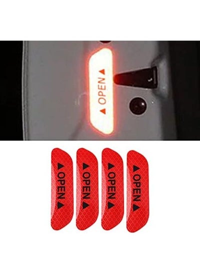 Buy 4 Pieces Car Door Open Reflective Warning Stickers in UAE