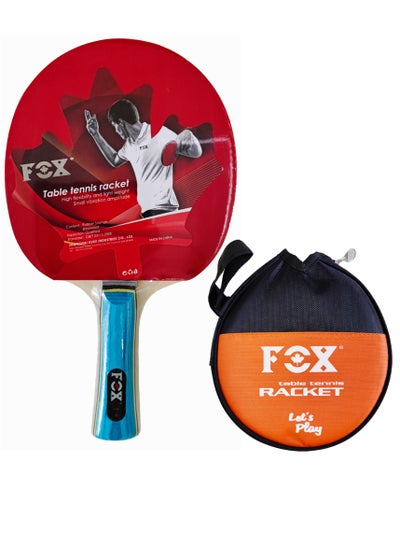 Buy Deluxe Table Tennis Racket Long Handle With Case 1-Star, Light Blue Hand in Egypt