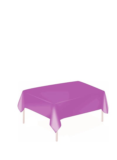 اشتري Plastic Tablecloth for Rectangle Table 54" x 72" Disposable Table Cover for Bridal Shower Wedding Birthday Party Decorations (Purple) في الامارات