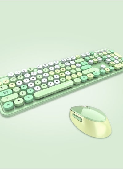 Buy 2.4G wireless keyboard and mouse color lipstick keyboard and office wireless keyboard and mouse set in Saudi Arabia