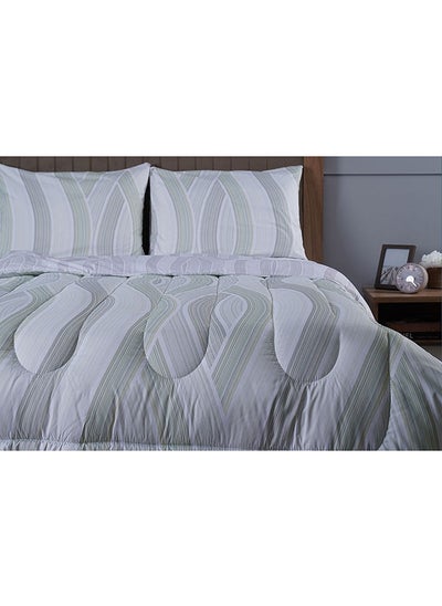 اشتري Brushstroke 3-Piece Comforter Set 240X260Cm Green في الامارات