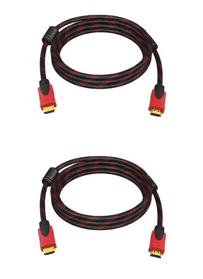 Buy 2-Piece HDMI to HDMI cable 1.5mtr red/black in Saudi Arabia