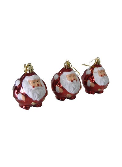 Buy Christmas Ornament Pine Tree Ball with Santa Claus Figure 6 cm 3 Pcs in Egypt