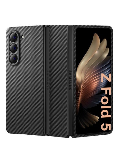 Buy Case For Samsung Galaxy Z Fold 5, Real Aramid Fiber Precise Hole Position With Ultra Slim Protective Shockproof Cover For Z Fold 5 in UAE