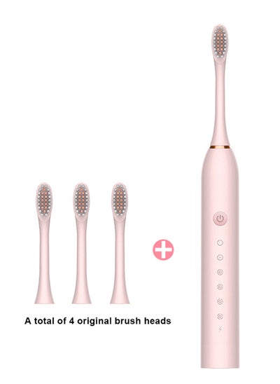 اشتري Adult Sonic Electric Toothbrush,USB Charging,Fully Automatic,Waterproof,6-Speed Cleaning Mode,with 4 Replaceable Toothbrush Heads في الامارات