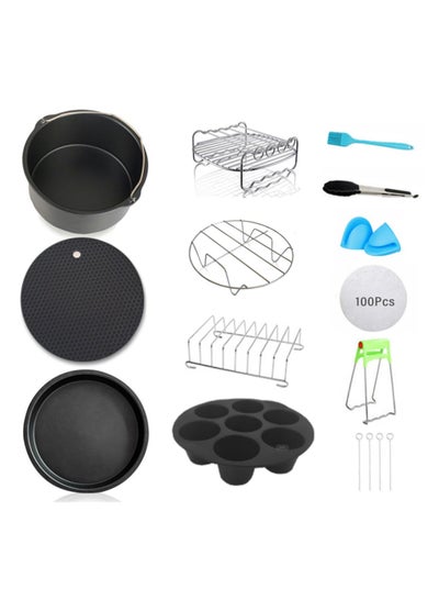Buy 12pcs Carbon Steel Air Fryer Accessories Kit Professional Fine Quality Home Kitchen Cooking Tools Set in Saudi Arabia