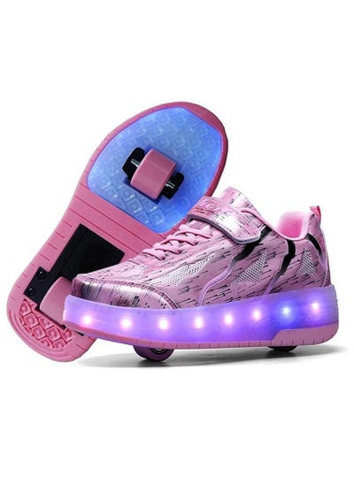 Buy Kids Roller Skate Shoes With LED Light in UAE