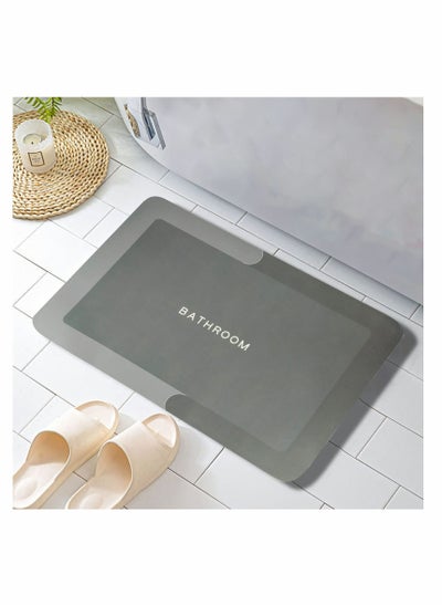 Buy Bath Mat 40 x 60 cm Non-Slip Bathroom Mat Super Absorbent Water, Easy to Clean and Dry Bathroom Mats, Comfortable Shower Rug, Sticks to the Floor (Rectangle) in Saudi Arabia