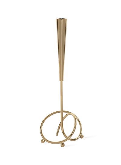 اشتري Whirls Candle Holder, Gold - 41.9 cm في الامارات