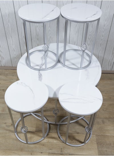 Buy 5-Pcs Round Shape Coffee Table Set in Saudi Arabia