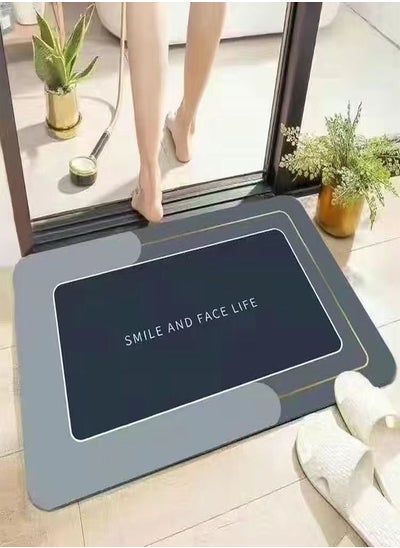 Buy Absorbent Modern Design Quote Printed Non Slip Quick Drying Bathroom Mat 70 x 45 cm in UAE