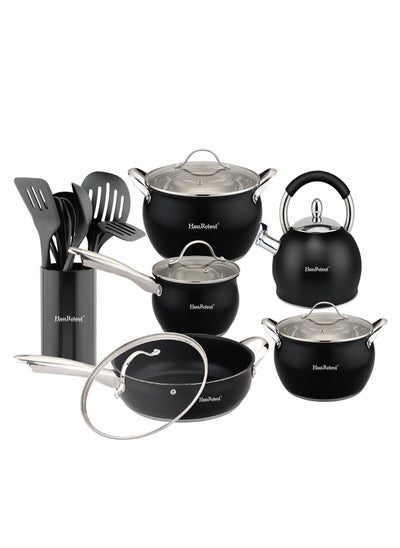 Buy Kitchen Multifunctional Stainless Steel Pot Set with Kettle and 7Pcs Kitchenware Set in UAE