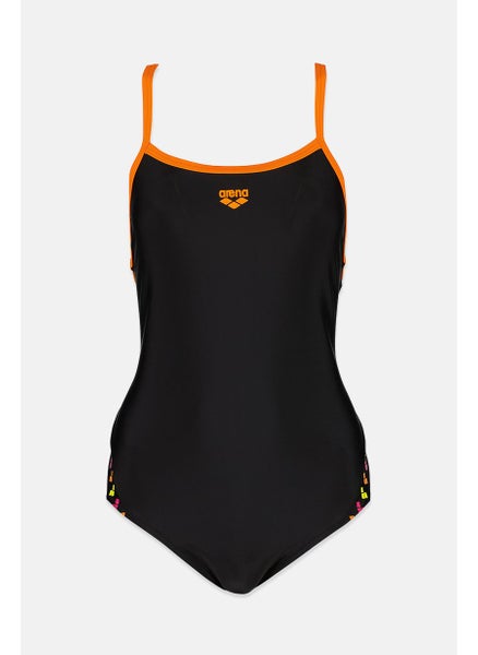 اشتري Women Brand Logo Non Padded One Piece, Black في السعودية