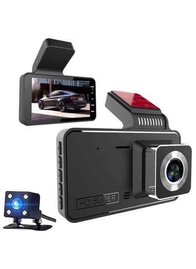 Buy 4" LCD Car Camera 1080P DVR Dual Lens Dash Cam Front Rear Inside Night Vision G-sensor in Saudi Arabia