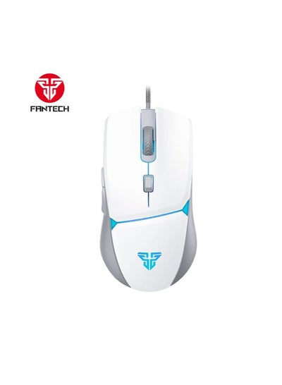 Buy Wired Gaming Mouse Lightweight-8000 DPI Optical Computer Mouse,4 RGB Backlit Modes, 6 programmable Buttons , Ergonomic Gamer Laptop PC Mice (White) in Egypt