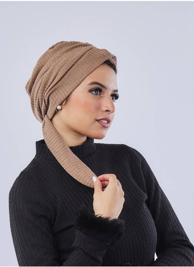 Buy Warmy Turban With Ribbon Beige For Women in Egypt