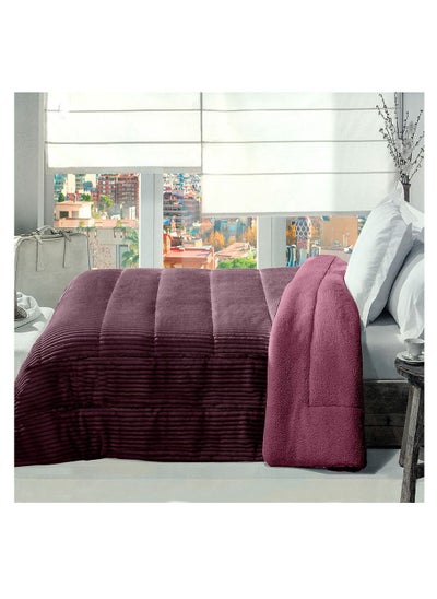 Buy quilt set striped fur 3 pieces size 220 x 240 cm model 2403 from Family Bed in Egypt