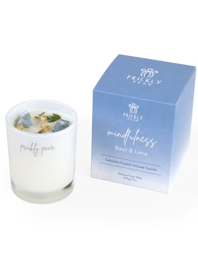 Buy Prickly Pear 'Mindfulness' Celestite Crystal Candle in UAE