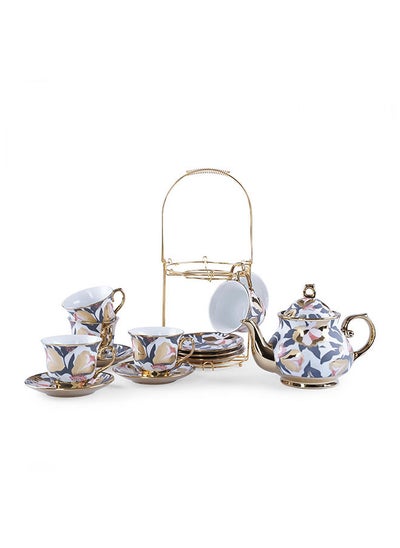 اشتري Flora 14-Piece Tea Set Cup Pink في الامارات