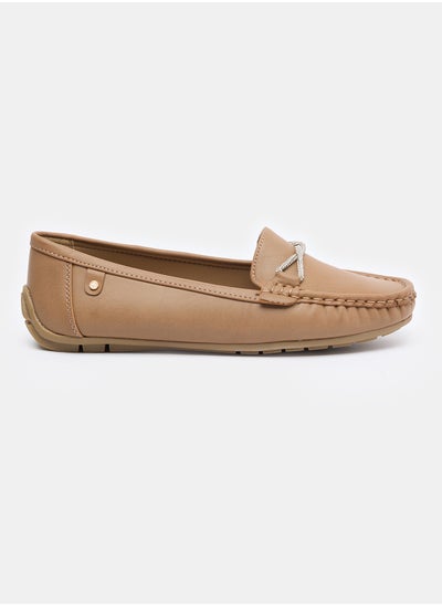 Buy Twisted Buckle Slip On Leather Simple Loafer in Egypt