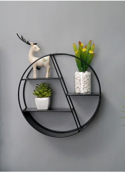 Buy 1-Piece Wall-Mounted Metal Storage Rack Display Stand Black 29 x 29 x 9.5 Centimeter in UAE