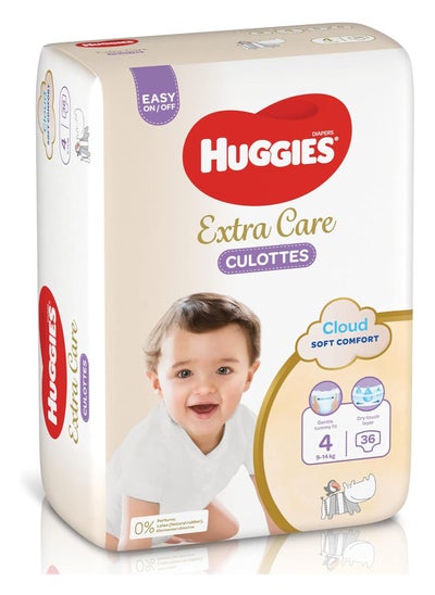 اشتري Huggies, Extra Care Culottes, Size 4, 9-14 kg, 36 Diaper Pants في الامارات