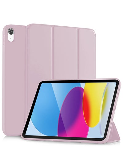 Buy iPad 10th Generation 10.9inch 2022 Case Cover Slim Protective Cover PC Frosted Back Shell Smart Stand Tablet Case  Smart Cover Auto Wake/Sleep - Pink in UAE