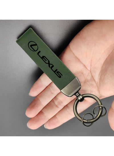 Buy Elegant Leather & Metal Car Key Chain Premium Keychain LEXUS Green in Saudi Arabia