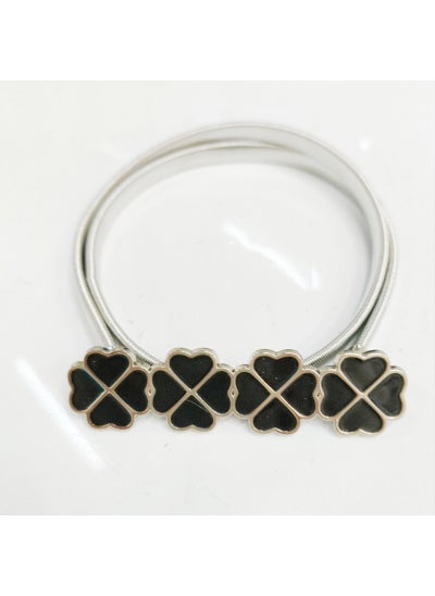 Buy Fashion Clover Belt Dress Accessory Elastic080-Silver 080-Silver in UAE