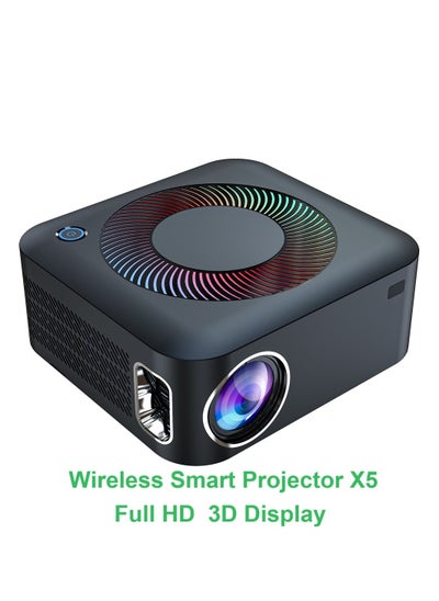 اشتري Wireless Smart Projector X5 Full HD Bluetooth Projector Portable 1080P 4K HDR10+Technology 3D Display في السعودية