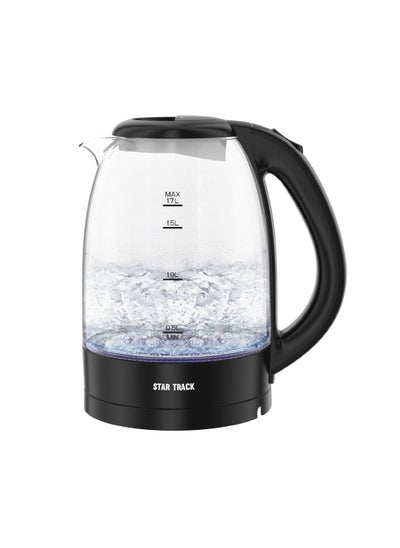 Buy STAR TRACK 1.7L Electric Kettle, 2200W, Instant Heating, Auto Shut Off, Transparent Glass Body with LED Indicator, ST-17TD-KG2200 in UAE