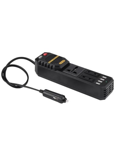 Buy Car Power Inverter 200W DC 12V to AC 220V Car Power Inverter with 4 USB Ports Multi-Protection Car Charger Adapter in UAE