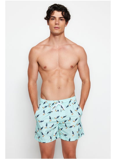 اشتري Blue Men's Printed Standard Size Swim Shorts في مصر