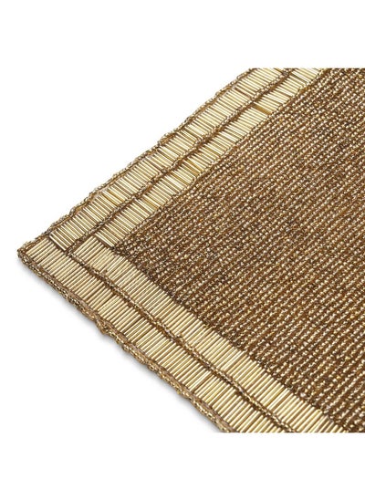 Buy Albertina Beaded Table Runner 33X91Cm - Gold in UAE